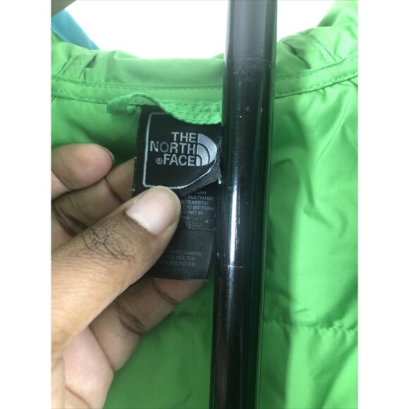 The North Face Girls Light Green Teal Fuzzy Fleece Pockets Zip Jacket Large - Picture 8 of 8